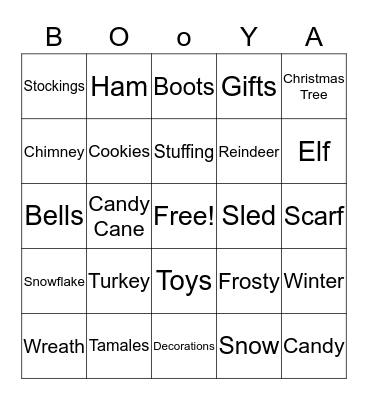 HOLIDAY BINGO Card