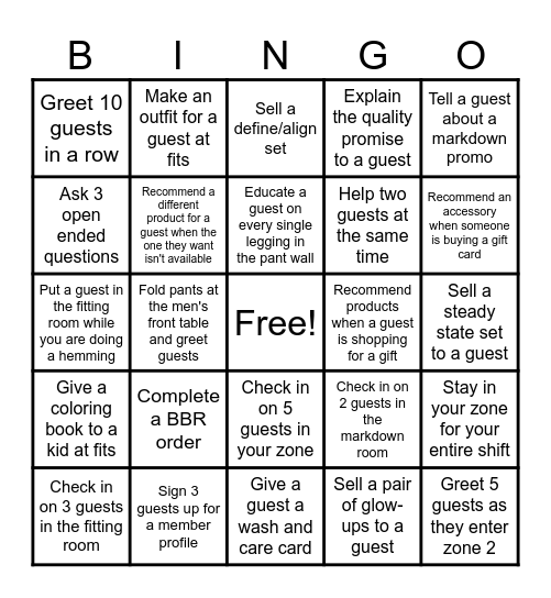 ACE Bingo Card