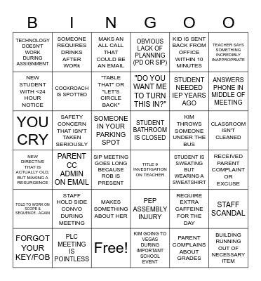 2025-2026 SCHOOL YEAR Bingo Card