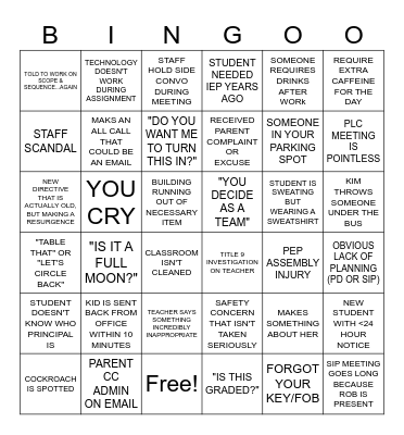 20256-2026 SCHOOL YEAR Bingo Card