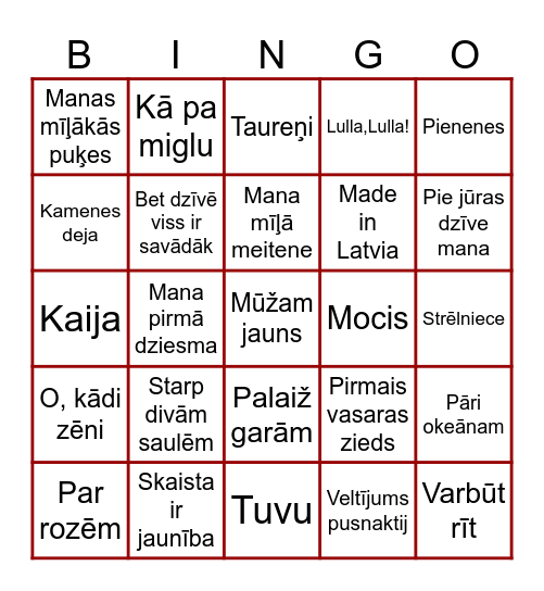 JUBILEJAS BINGO Card