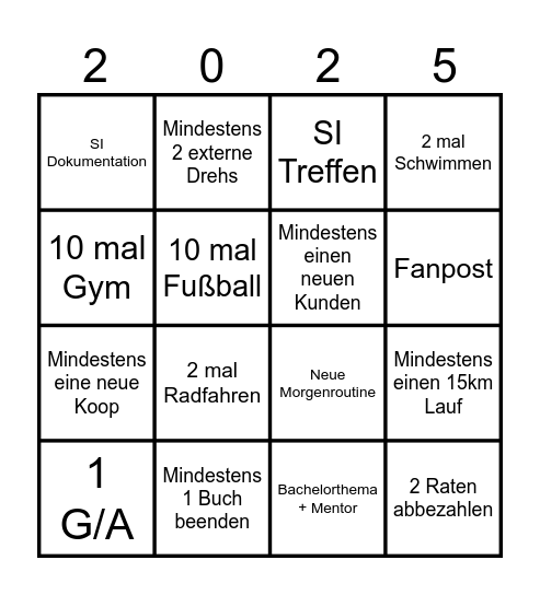 September Bingo Card