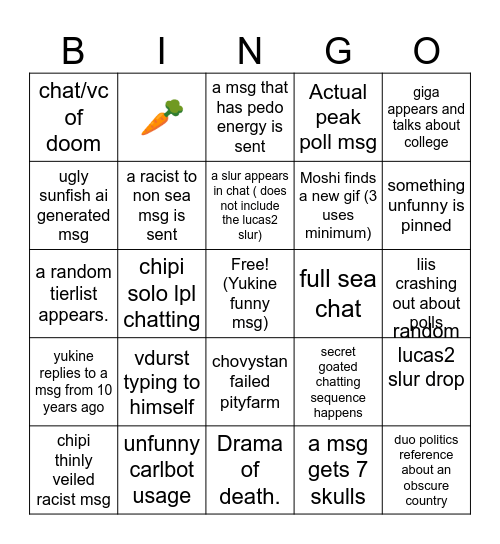 PLG BINGO Card