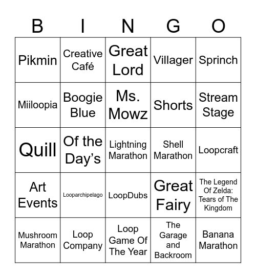 Ink Loop Anniversary (Round 2) Bingo Card
