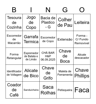 CHÁ BAR H&P Bingo Card