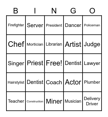 Labor Day Bingo Card