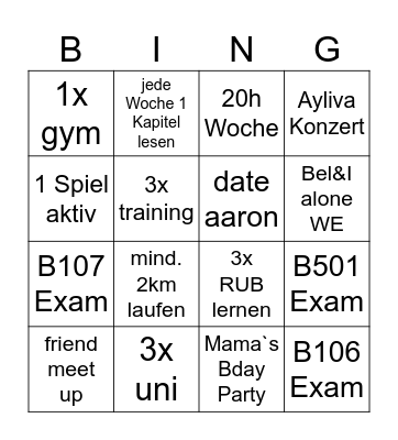 September 2025 Bingo Card