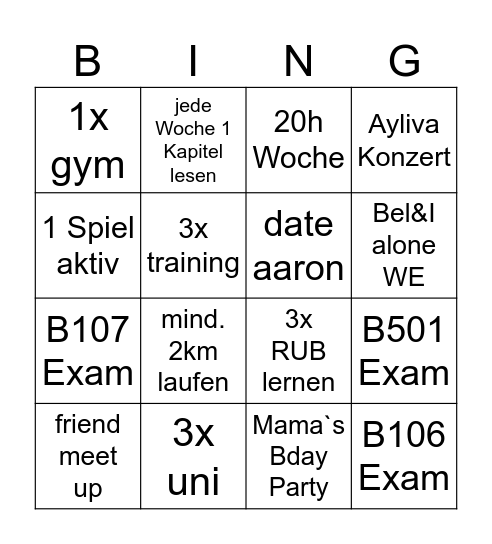 September 2025 Bingo Card