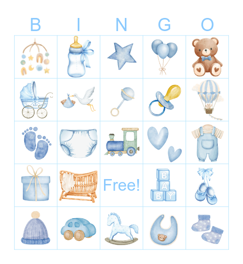Baby Shower Bingo Card