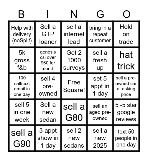 $200 Per Row/Diag ****$2500 BlackOUT Bingo Card