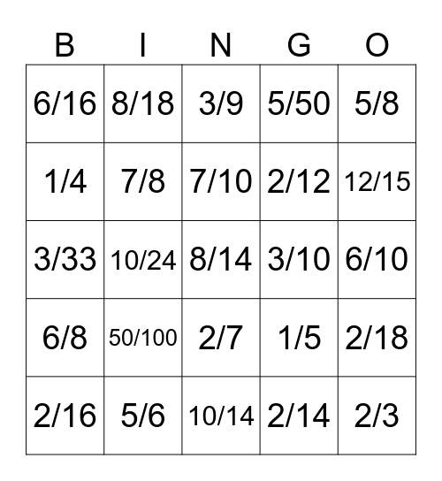 Erweitern und Kürzen Bingo Card