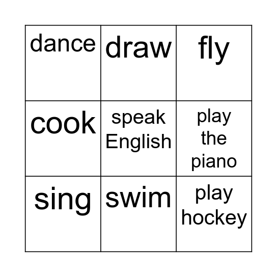 Find someone who can Bingo Card