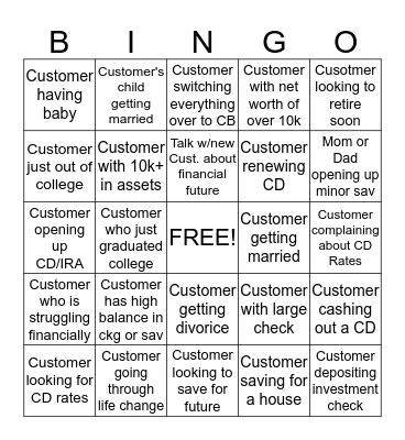 How to target a CFA referral Bingo Card