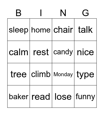 Parts of Speech: Noun, Adjective, Verb Bingo Card
