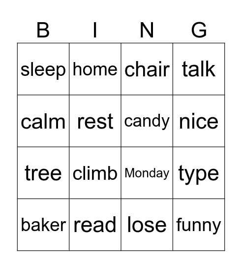 Parts of Speech: Noun, Adjective, Verb Bingo Card