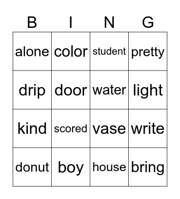 Bingo Parts of Speech: Noun, Adjective, Verb Bingo Card