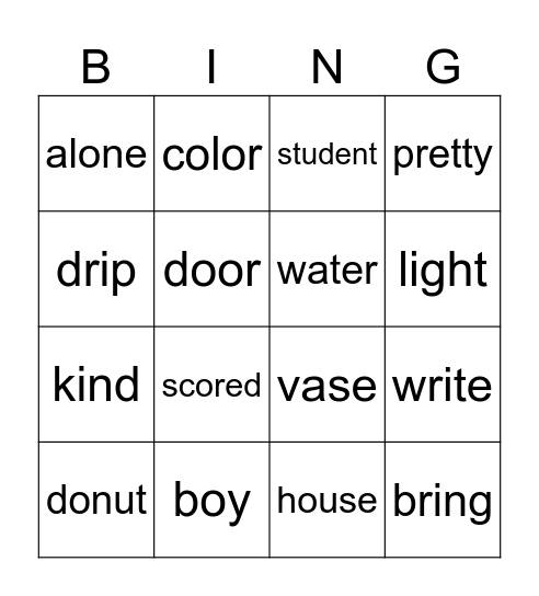 Bingo Parts of Speech: Noun, Adjective, Verb Bingo Card