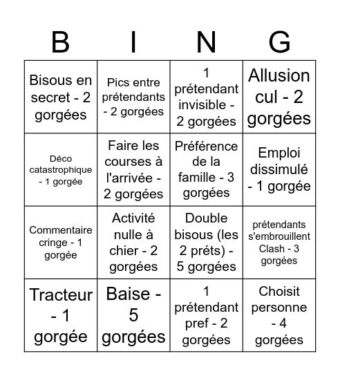 L'amour est dans le pré - à la ferme Bingo Card