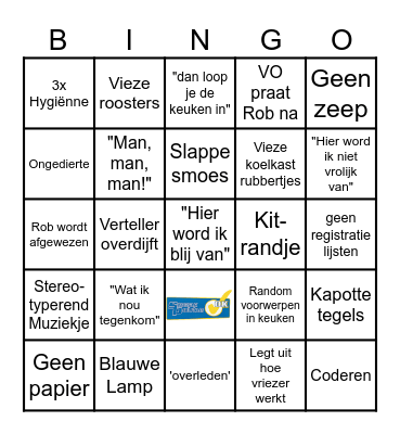 Rob Geus the Taste Police Bingo Card