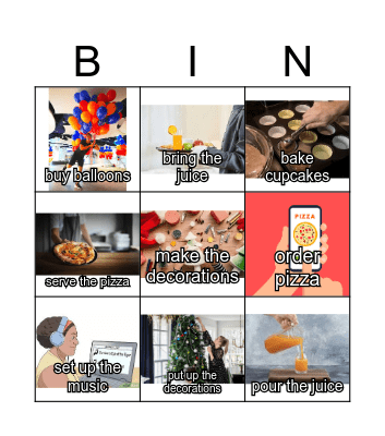 Class Party Bingo Card