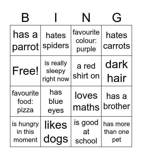 Find someone who... Bingo Card