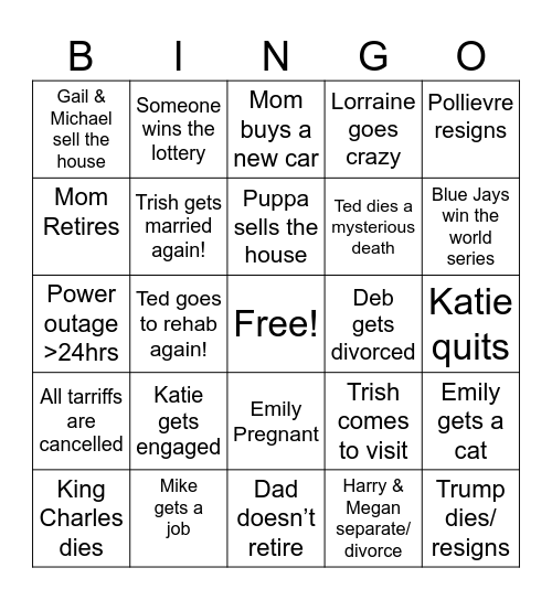 2025-2026 Bingo Card Bingo Card