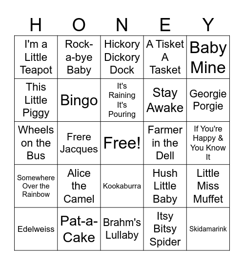 Oh Babee! Bingo Card