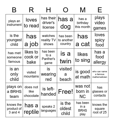 Find Someone Who . . . Bingo Card