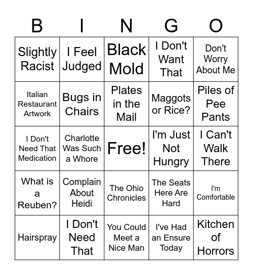 The Gospel of Lorraine Bingo Card