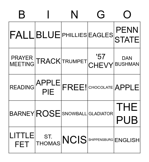 Ken's 70th Birthday Bingo Card