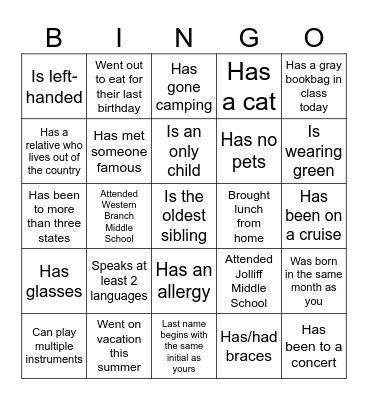Icebreaker Bingo: Find Someone Who Bingo Card
