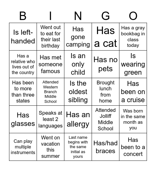 Icebreaker Bingo: Find Someone Who Bingo Card