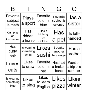 BINGO Card