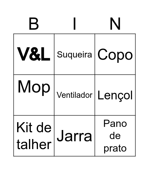 Chá de panela Bingo Card