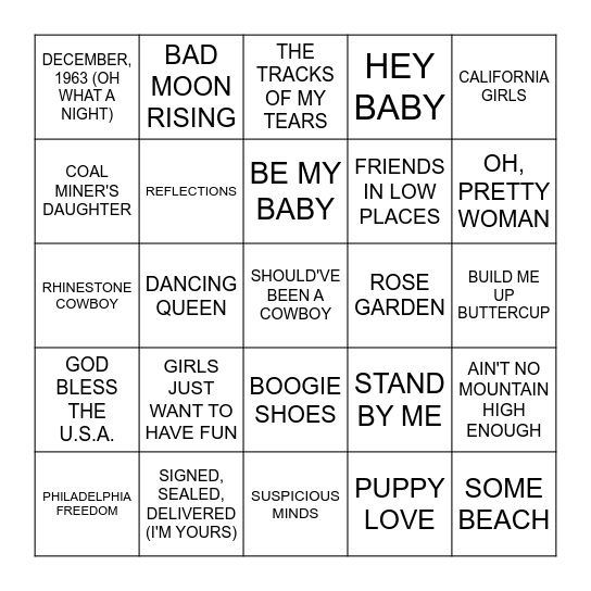 SUE'S BDAY 2025 Bingo Card