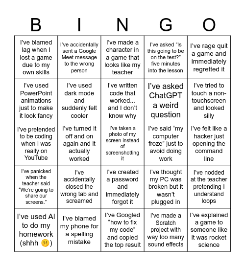 Computing BINGO Card