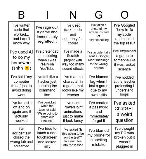 Computing BINGO Card