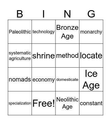 Chapter 3 S.S. Bingo Card