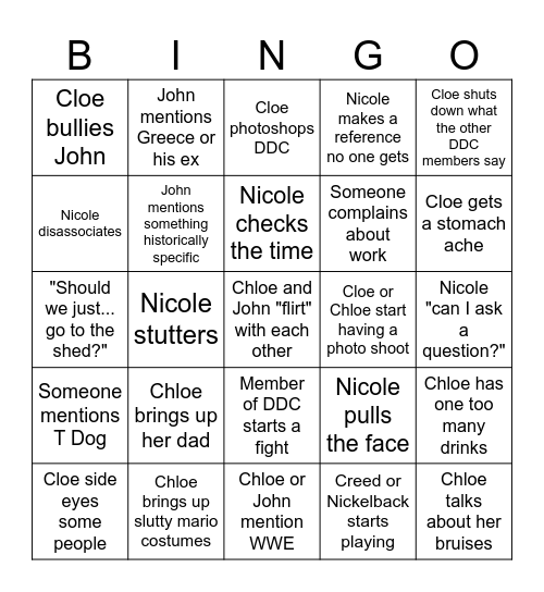 Housewarming (DDC Version) Bingo Card