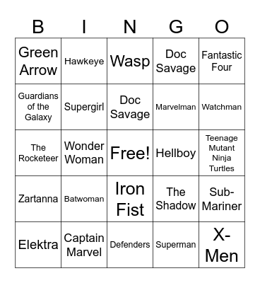 CHASE EAW Bingo Card