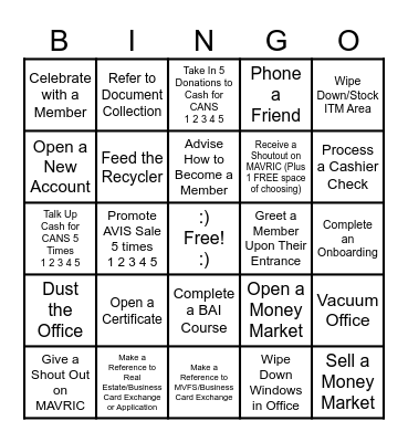 BIG LAKE BINGO Card