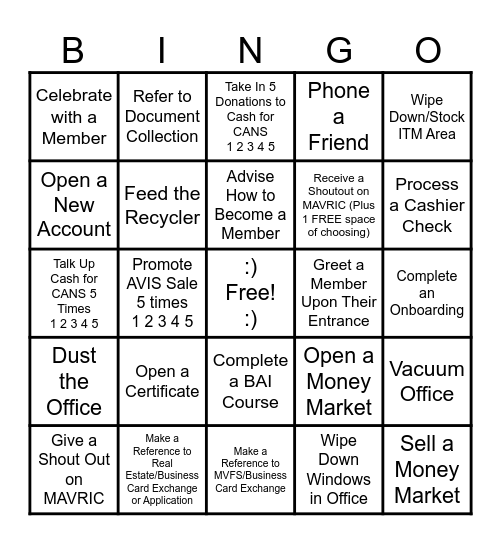BIG LAKE BINGO Card