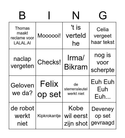 Waiko Bingo Card