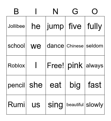 Literacy Week BINGO Card