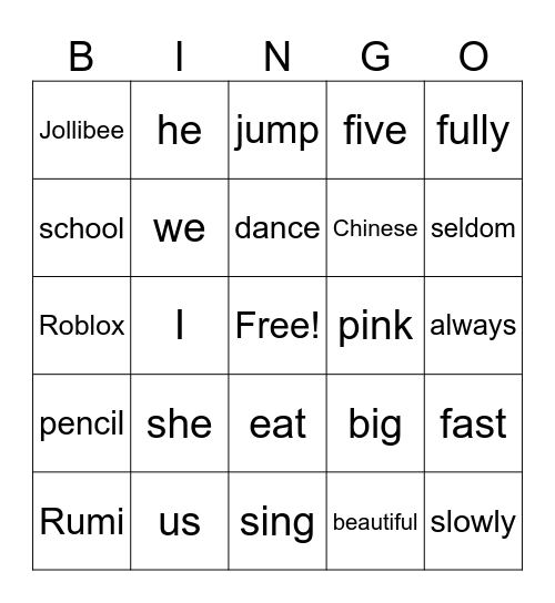 Literacy Week BINGO Card