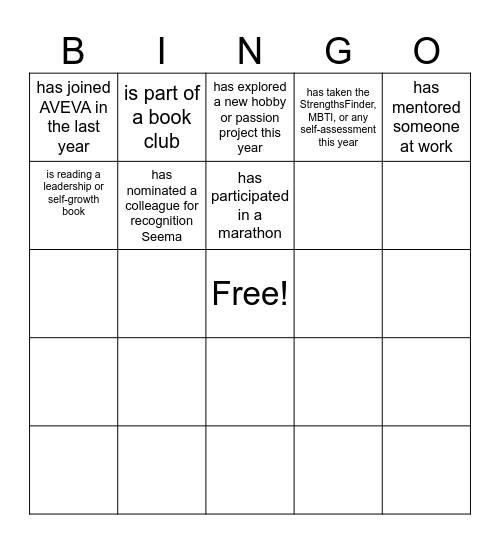 Networking Bingo Card