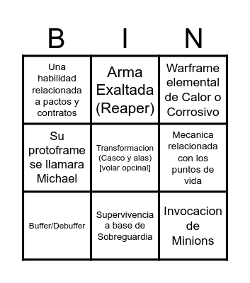 Showcase de Uriel Bingo Card