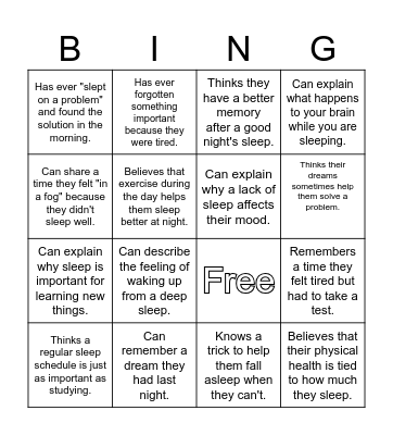 Find someone who Bingo Card