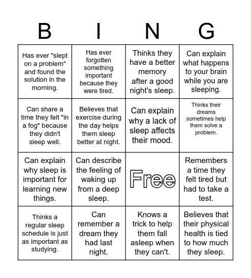 Find someone who Bingo Card