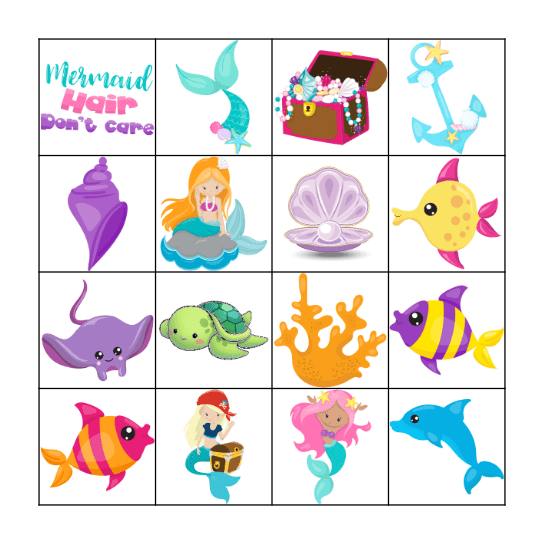 Mermaid Bingo Card
